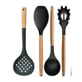 Set d’Ustensiles 4 Pièces en Silicone & Bois | Cuisine