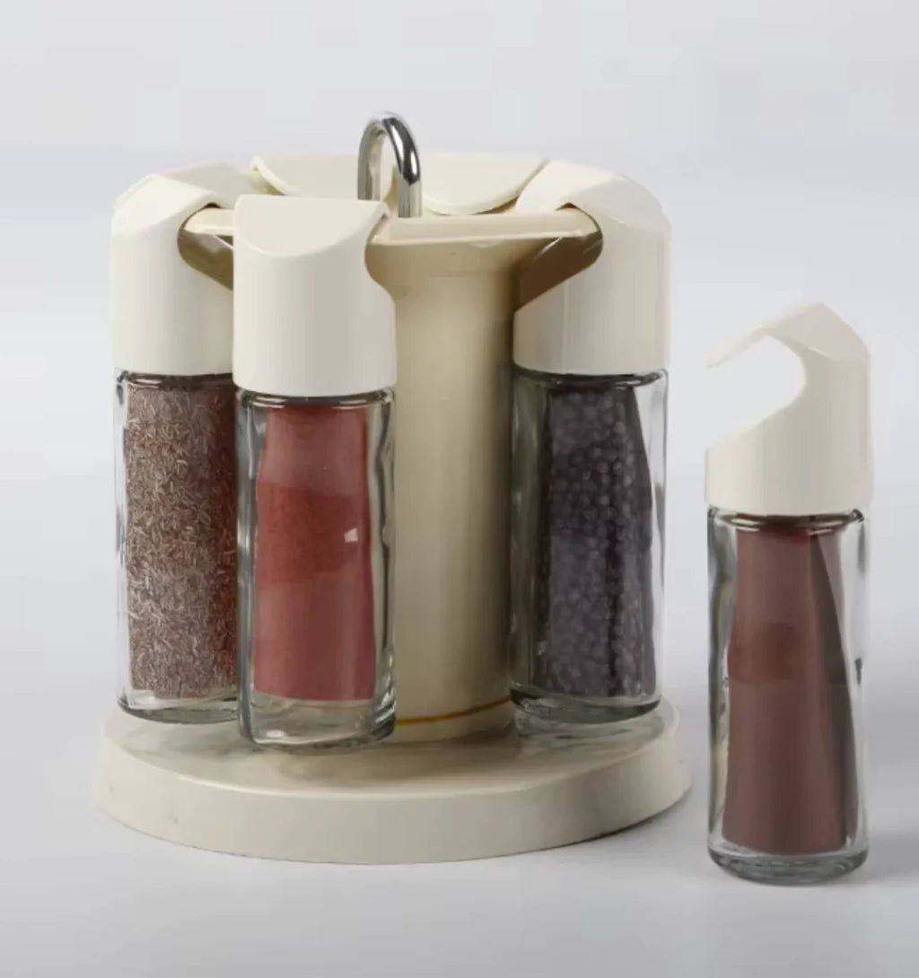 Étagère à Épices Rotative avec 8 Pots | Organisation